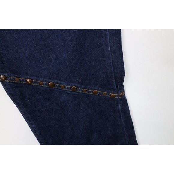 Vintage Y2K 2000 Tommy Hilfiger Womens 9 Copper Rivet Hipster Flared Denim Jeans - Picture 5 of 15